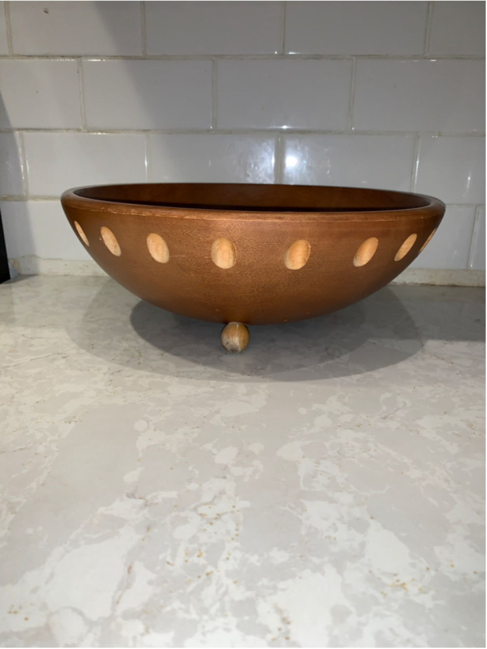 Baribocraft Wooden ufo salad Serving Bowl One Size Brown